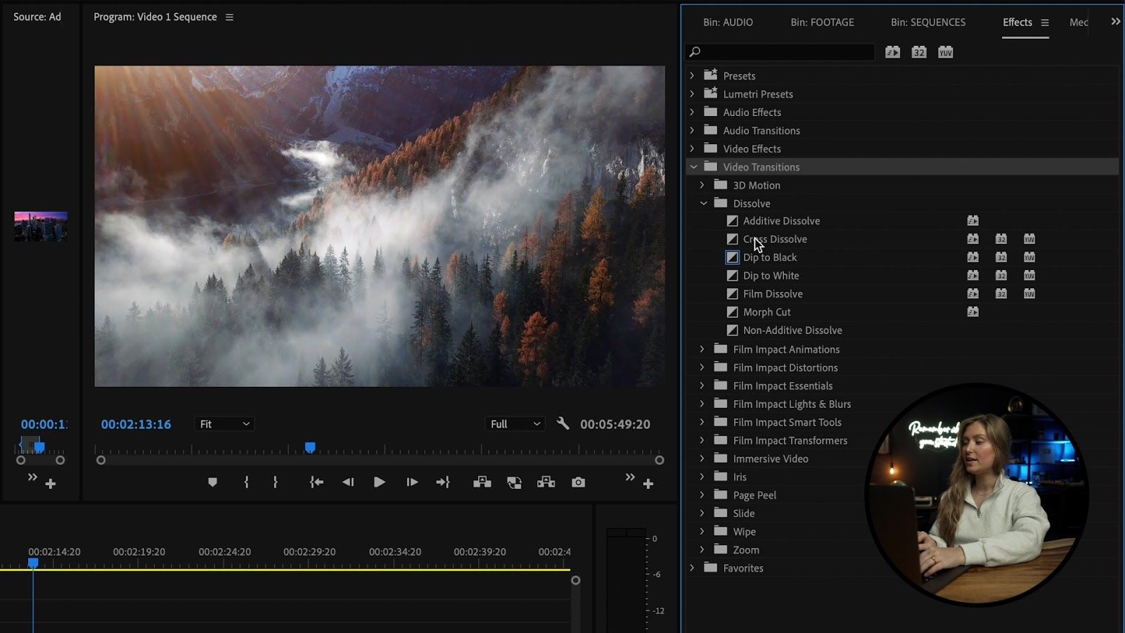 Video editing in Premiere Pro