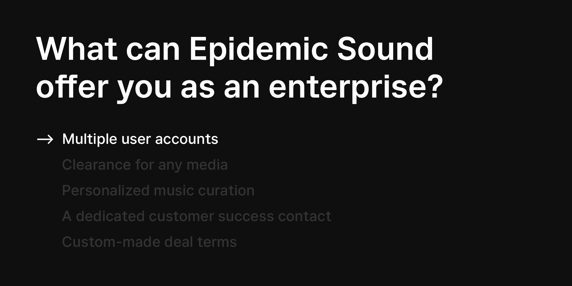 Epidemic Sound enterprise 