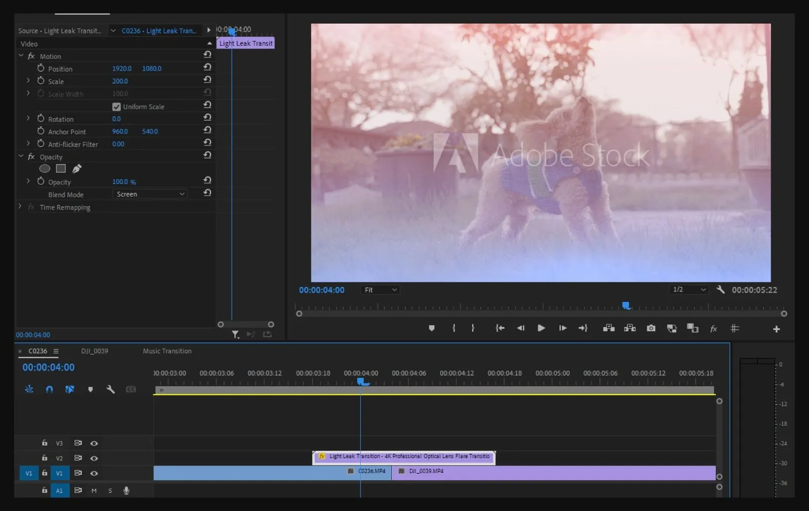 Transitioning with Adobe Premiere Pro