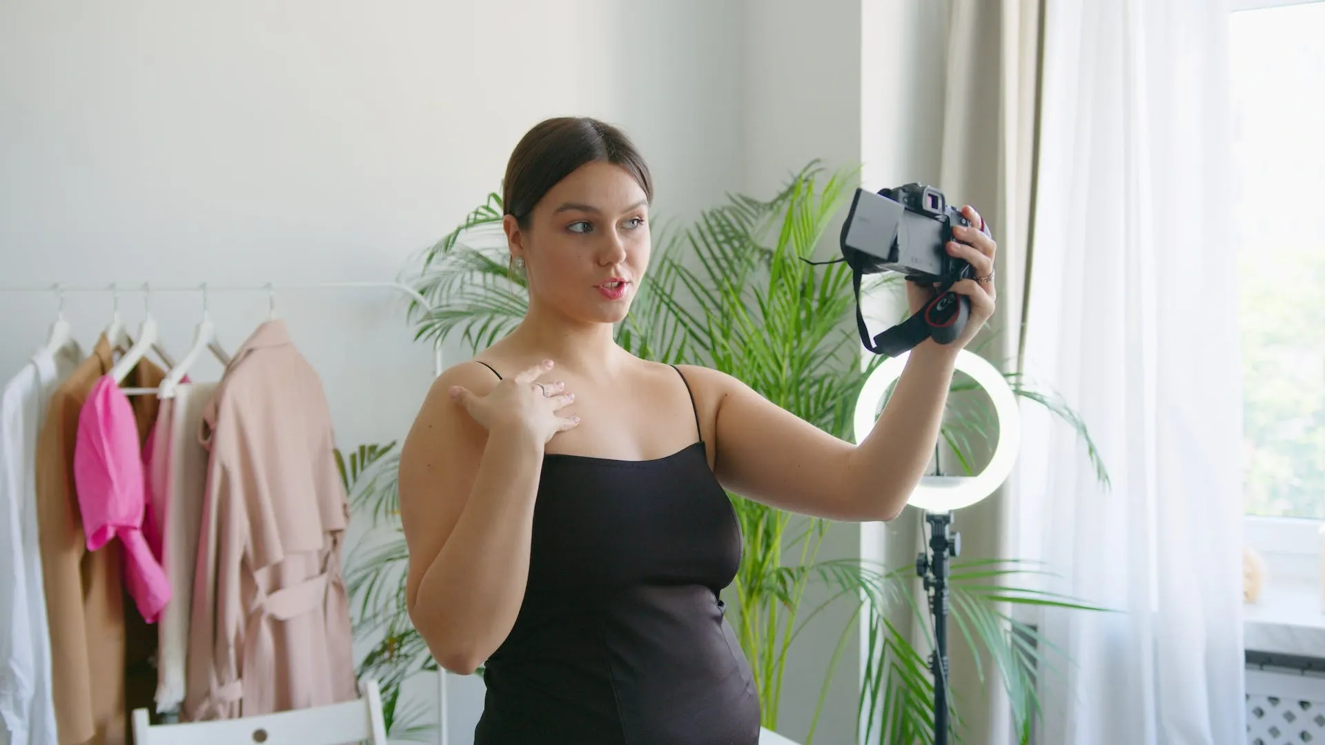 Taking a selfie with a ring light