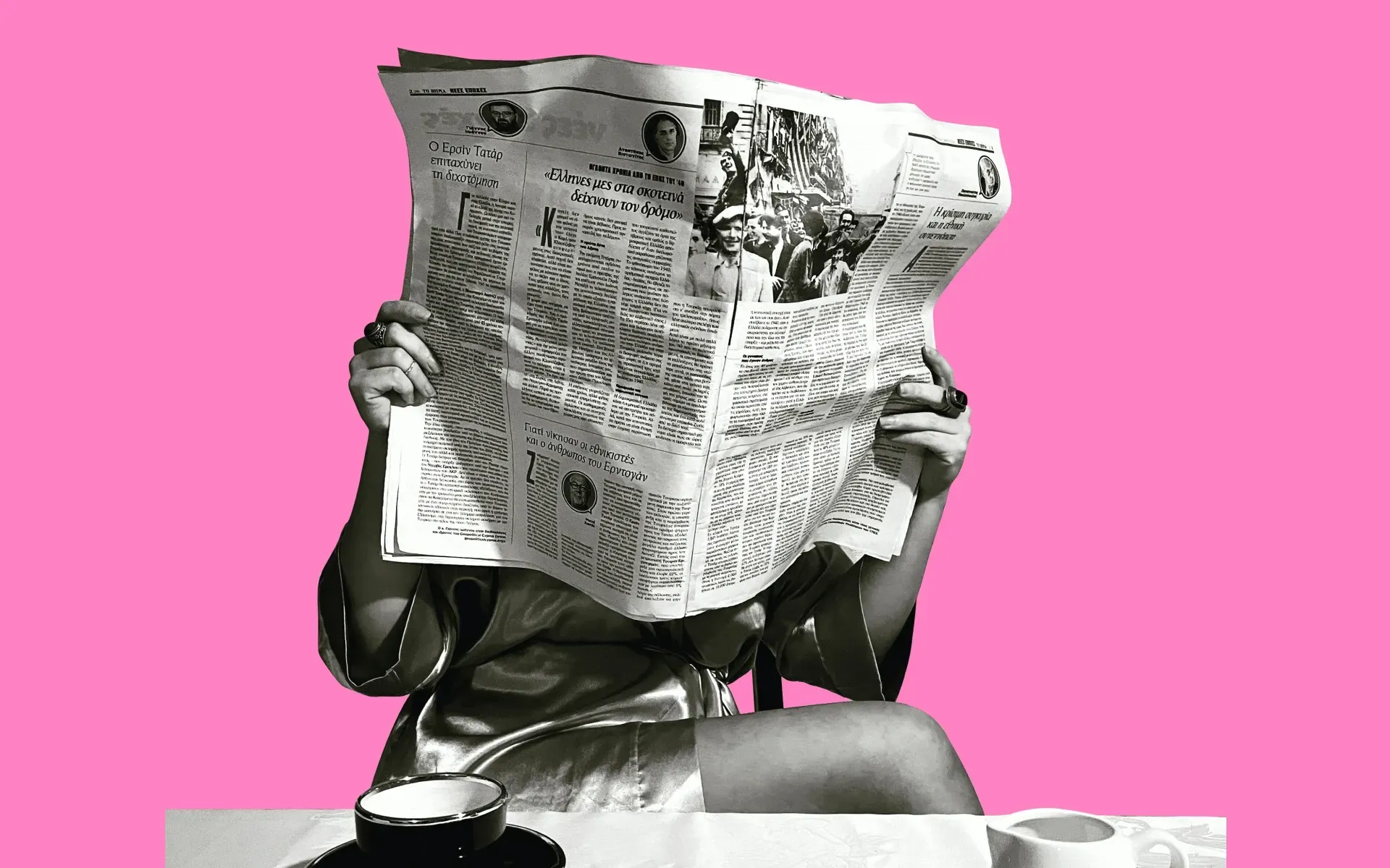A person reading the newspaper
