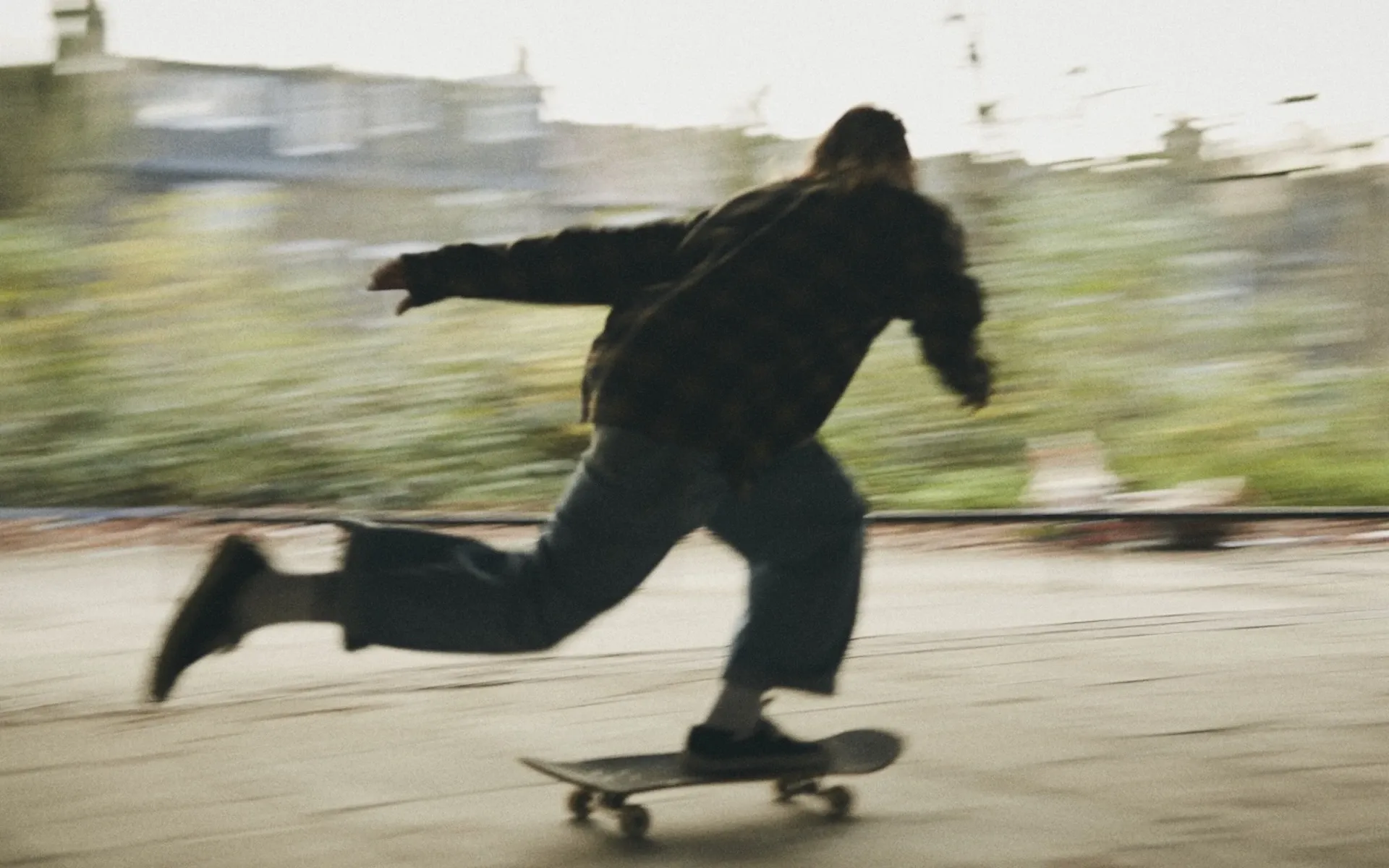 A man on a skateboard