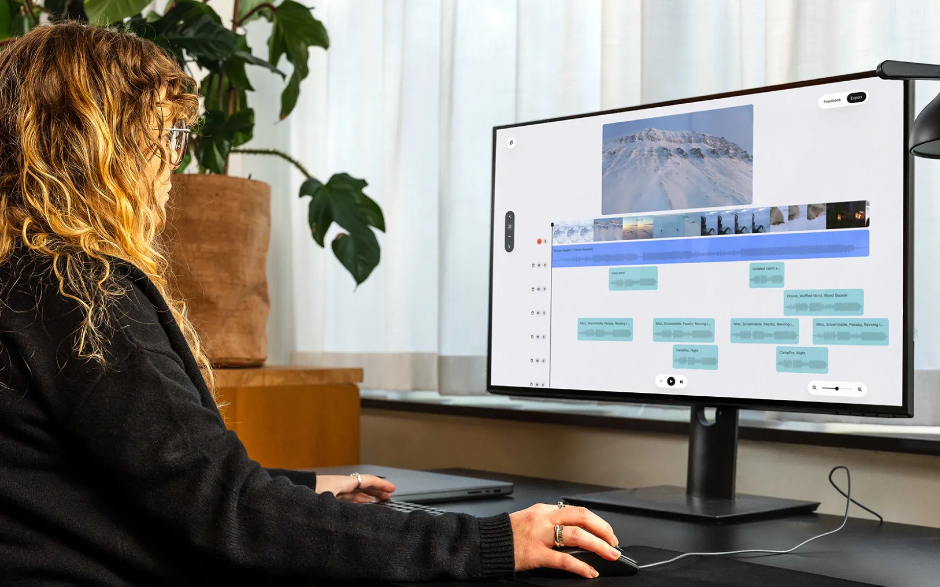 An Epidemic Sound employee using Studio